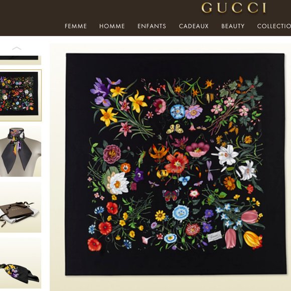 New Gucci Scarf Iconic Floral Silk Wrap with Gucci Gift Box - Picture 8 of 15